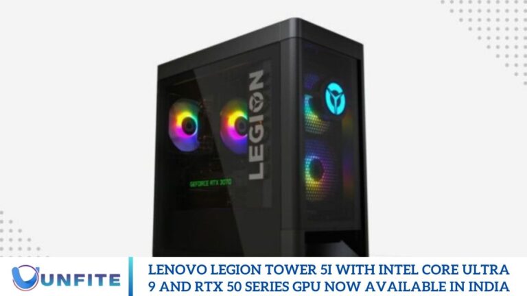 Lenovo Legion Tower 5i with Intel Core Ultra 9 and RTX 50 Series GPU Now Available in India